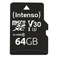 Intenso 3433490 - 64 GB - MicroSDXC - Klasse 10 - UHS-I - 100 MB/s - 45 MB/s