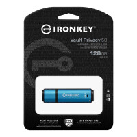 Kingston IronKey Vault Privacy 50 - 128 GB - USB Typ-A - 3.2 Gen 1 (3.1 Gen 1) - 250 MB/s - Kappe - Blau