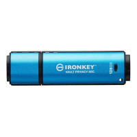 Kingston IronKey VP50 - 128 GB - USB Typ-C - 3.2 Gen 1 (3.1 Gen 1) - 250 MB/s - Kappe - Schwarz - Blau