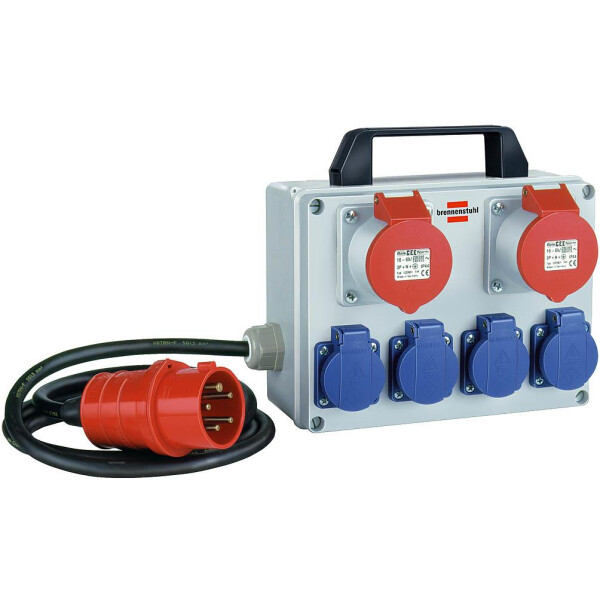 Brennenstuhl BKV 2/4 T IP44 - Standard - Schwarz - Blau - Grau - Rot - 6 AC-Ausgänge - CEE 5p - 2 m - 400 V