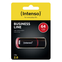 Intenso 64GB USB2.0 - 64 GB - USB Typ-A - 2.0 - 28 MB/s - Kappe - Schwarz - Rot