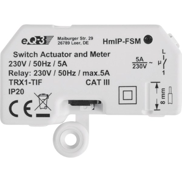 eQ-3 AG Homematic IP 142721A0 - Schaltaktor - 130 m - IP20 - Weiß - Homematic Central CCU2 - AC