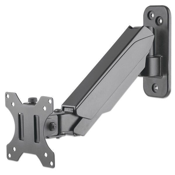 Manhattan Universal-Wandhalterung mit Gasdruckfeder für einen Monitor - Halterungsarm mit Gasdruckfeder - geeignet für einen Monitor von 17" bis 32"* und bis zu 8 kg - 8 kg - 43,2 cm (17 Zoll) - 81,3 cm (32 Zoll) - 75 x 75 mm - 100 x 100 mm - Grau