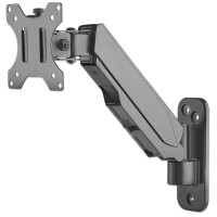 Manhattan Universal-Wandhalterung mit Gasdruckfeder für einen Monitor - Halterungsarm mit Gasdruckfeder - geeignet für einen Monitor von 17" bis 32"* und bis zu 8 kg - 8 kg - 43,2 cm (17 Zoll) - 81,3 cm (32 Zoll) - 75 x 75 mm - 100 x 100 mm - Grau