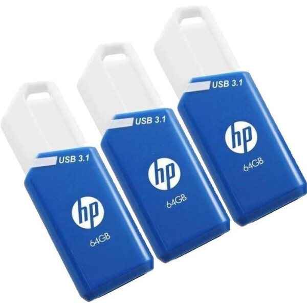 HP PNY x755w Triple Pack - 64 GB - USB Typ-A - 3.2 Gen 1 (3.1 Gen 1) - 75 MB/s - Dia - Blau - Weiß