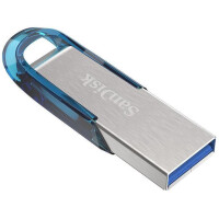 SanDisk Ultra Flair - 64 GB - USB Typ-A - 3.2 Gen 1 (3.1 Gen 1) - 150 MB/s - Ohne Deckel - Blau - Silber