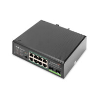 DIGITUS Industrial 8-Port Gigabit PoE Switch, Unmanaged,...