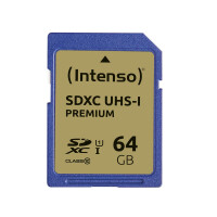 Intenso SD Karte UHS-I Premium - 64 GB - SDXC - Klasse 10 - UHS-I - 90 MB/s - Class 1 (U1)
