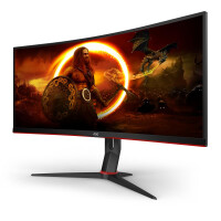 AOC G2 CU34G2X/BK - 86,4 cm (34 Zoll) - 3440 x 1440 Pixel - Quad HD - LED - 1 ms - Schwarz - Rot