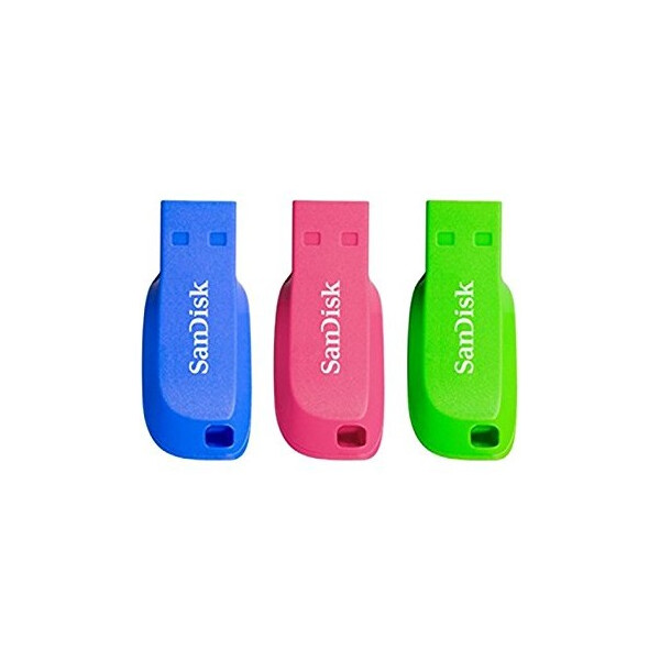 SanDisk Cruzer Blade 16GB - 16 GB - USB Typ-A - 2.0 - Ohne Deckel - Blau - Grün - Pink