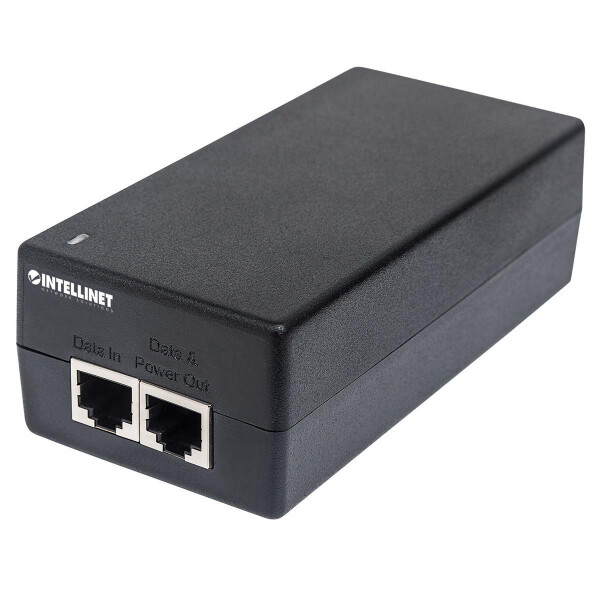 Intellinet Gigabit Ultra PoE-Injektor - 1 x 60 Watt-Port - 802.3at/af-konform - Kunststoffgehäuse - Gigabit Ethernet - 10,100,1000 Mbit/s - IEEE 802.3 - IEEE 802.3ab - IEEE 802.3af - IEEE 802.3at - IEEE 802.3u - IEEE 802.3x - Voll - Cat5e - Schwarz