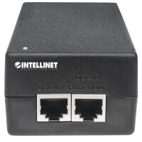 Intellinet Gigabit Ultra PoE-Injektor - 1 x 60 Watt-Port - 802.3at/af-konform - Kunststoffgeh&auml;use - Gigabit Ethernet - 10,100,1000 Mbit/s - IEEE 802.3 - IEEE 802.3ab - IEEE 802.3af - IEEE 802.3at - IEEE 802.3u - IEEE 802.3x - Voll - Cat5e - Schwarz