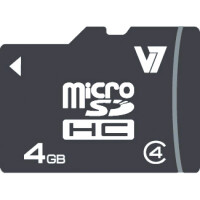 V7 VAMSDH4GCL4R-2E - Flash-Speicherkarte ( microSDHC/SD-Adapter inbegriffen ) - 4 GB