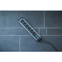 Brennenstuhl 1391030600 Steckdosenleiste mit Schalter Silber-Schwarz Schutzkontakt 1 St.