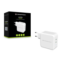 Conceptronic ALTHEA 2-Port 100W GaN USB-C PD-Ladeger&auml;t - Indoor - AC - 5 V - 5 A - Wei&szlig;