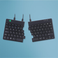 R-Go Split R-Go Break Ergonomische Tastatur - QWERTY (UK) - schwarz - kabelgebunden - Mini - Kabelgebunden - USB - QWERTY - Schwarz