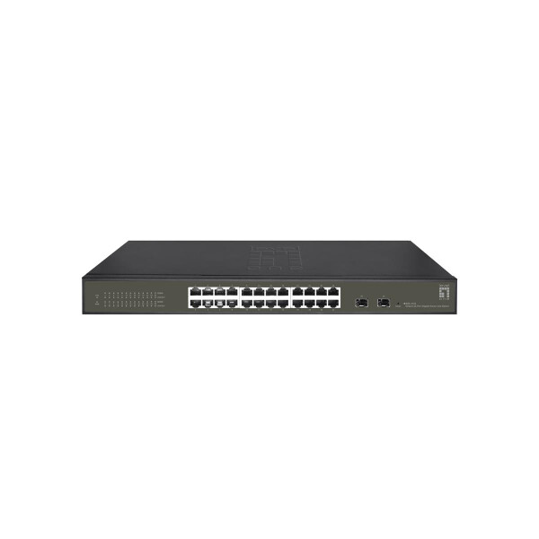 LevelOne Hilbert 26-Port Gigabit Smart Lite Switch - 24 x Gigabit RJ45 - 2 x Gigabit SFP - Managed - L2 - Gigabit Ethernet (10/100/1000) - Vollduplex - Rack-Einbau