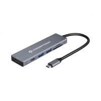 Conceptronic DONN23G 6-in-1 USB 3.2 Gen 1 Dockingstation - USB 3.0 x 2 - 100W USB PD - 4K 60Hz HDMI - SD - TF/MicroSD - Kabelgebunden - USB 3.2 Gen 1 (3.1 Gen 1) Type-C - 100 W - Grau - MicroSD (TransFlash) - SD - SDHC - SDXC - 4K Ultra HD