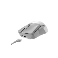 ASUS ROG Gladius III Wireless Aimpoint White - rechts - Optisch - RF Wireless + Bluetooth + USB Type-A - 36000 DPI - Weiß