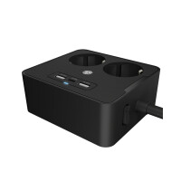 ICY BOX IB-MPS2220B-CH Doppelsteckdose mit USB Ladegeraet...