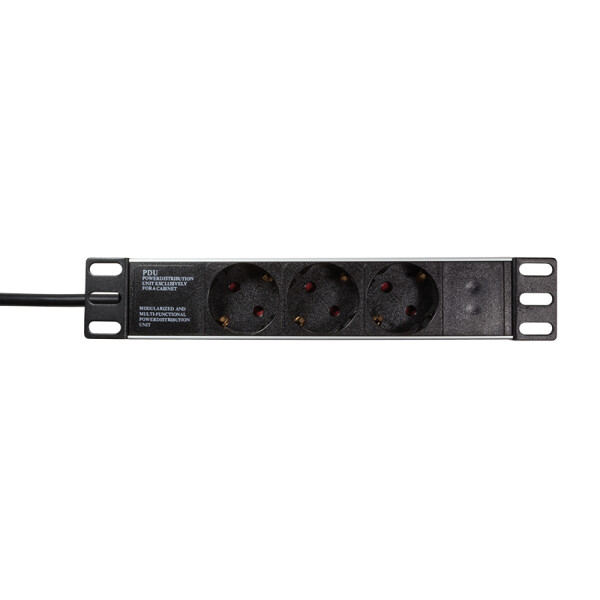 LogiLink PDU3B01 - 1U - Polypropylen (PP) - Schwarz - 3 AC-Ausgänge - 1,8 m - H05VV-F