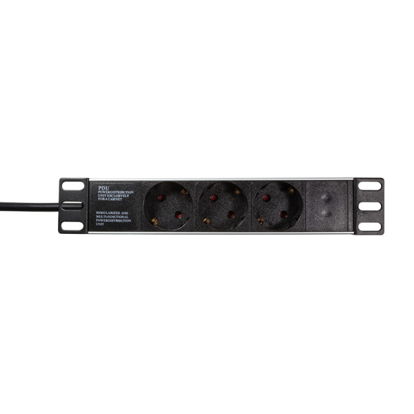 LogiLink PDU3B01 - 1U - Polypropylen (PP) - Schwarz - 3 AC-Ausgänge - 1,8 m - H05VV-F