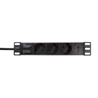LogiLink PDU3B01 - 1U - Polypropylen (PP) - Schwarz - 3 AC-Ausgänge - 1,8 m - H05VV-F