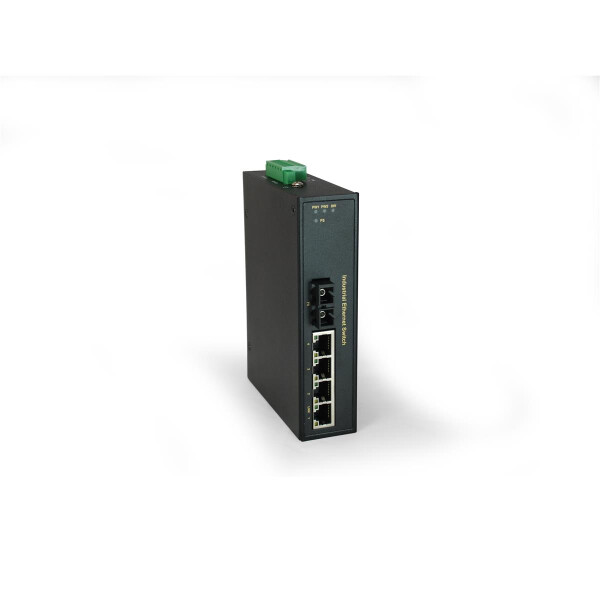 LevelOne 5-Port Fast Ethernet Industrial Switch - DIN-Rail - -40°C to 75°C - Unmanaged - Fast Ethernet (10/100) - Vollduplex - Power over Ethernet (PoE) - Wandmontage