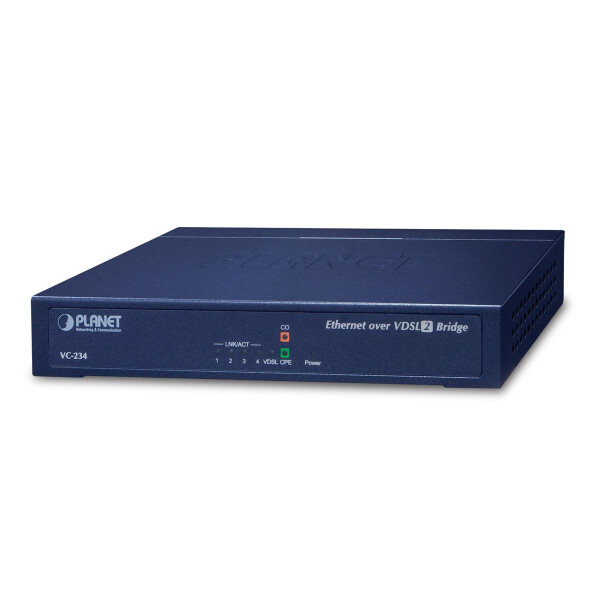 Planet VC-234 - Netzwerkbrücke - Eingebauter Ethernet-Anschluss - Rack-Einbau - Blau