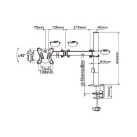 Equip 650151 - Klemme - 8 kg - 33 cm (13 Zoll) - 68,6 cm (27 Zoll) - 100 x 100 mm - Schwarz