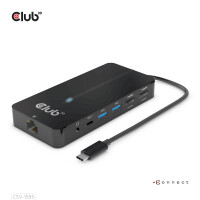 Club 3D USB Gen1 Type-C 7-in-1 hub with 2x HDMI - 2x USB Gen1 Type-A - 1x RJ45 - 1x 3.5mm Audio - 1x USB Gen1 Type-C 100W Female port - USB 3.2 Gen 1 (3.1 Gen 1) Type-C - 100 W - 10,100,1000 Mbit/s - Schwarz - 4K Ultra HD - 60 Hz