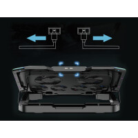 Conceptronic THYIA ERGO Gaming-Notebook Kühlständer mit 6 Lüftern - 43,2 cm (17 Zoll) - 6 Stück(e) - Tasten - Grau - Blau - Grün - Rot - China