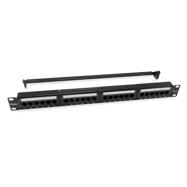 Equip 135426 - Cat6 - 22/26 - Schwarz - ABS Synthetik - Stahl - Rackeinbau - 1U