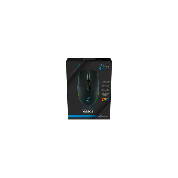 MEDIARANGE MRGS202 - rechts - Optisch - USB Typ-A - 4000 DPI - Schwarz
