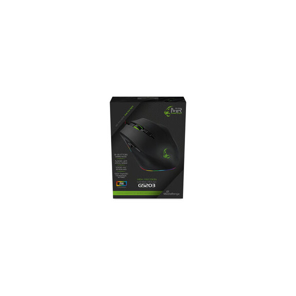 MEDIARANGE MRGS203 - rechts - Optisch - USB Typ-A - 5000 DPI - Schwarz