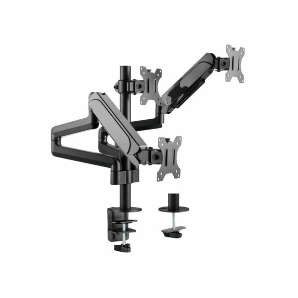 Equip Neig-/schwenkbare Verdreifachenmonitorhalter für Bildschirme mit 17 bis 27 Zoll - Klemme - 21 kg - 75 x 75 mm - 100 x 100 mm - Höhenverstellung - Schwarz