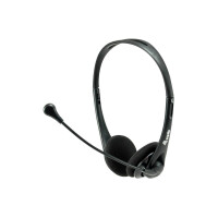 Equip Stereo-Headset mit Stummschaltung - Kopfh&ouml;rer - Kopfband - B&uuml;ro/Callcenter - Schwarz - Binaural - 1,8 m