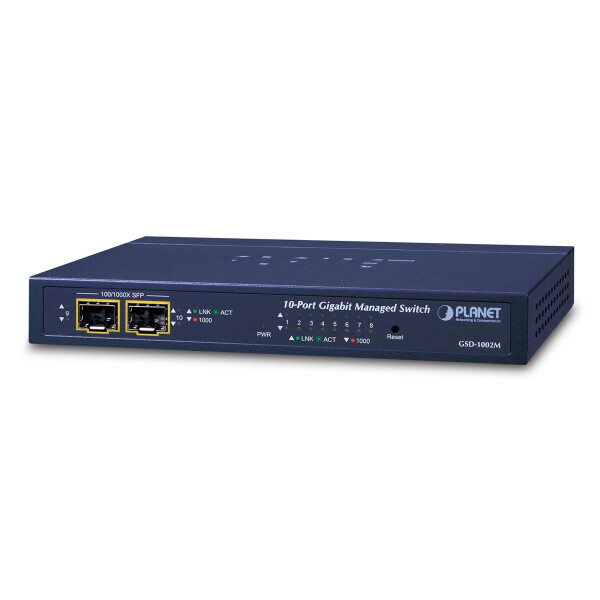 Planet GSD-1002M - Managed - L2/L4 - Gigabit Ethernet (10/100/1000) - Vollduplex - Power over Ethernet (PoE)