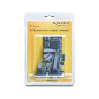 Delock PCI Express card 4 x serial, 1x parallel - Adapter Parallel/Seriell - PCI Express x1