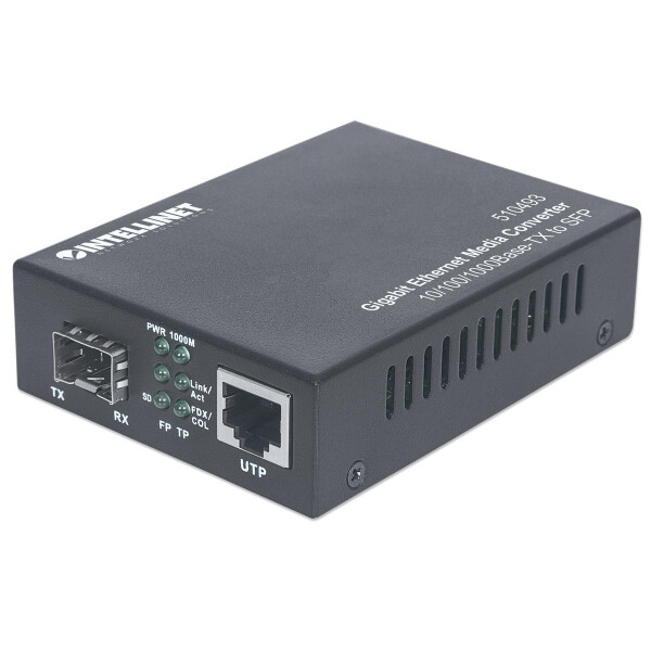 Intellinet Gigabit Ethernet auf SFP-Medienkonverter - 10/100/1000Base-TX auf SFP-Slot - leer - 1000 Mbit/s - 10Base-T - 100Base-TX - 1000Base-TX - IEEE 802.3 - IEEE 802.3ab - IEEE 802.3u - IEEE 802.3z - Schnelles Ethernet - Gigabit Ethernet - 10,100,1000