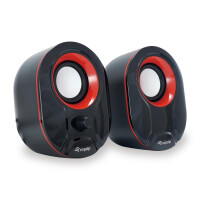 Equip Stereo-2.0-Lautsprecher - 2.0 Kanäle - Verkabelt - 3 W - 80 - 20 Hz - 40 Ohm - Schwarz - Rot