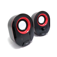 Equip Stereo-2.0-Lautsprecher - 2.0 Kanäle - Verkabelt - 3 W - 80 - 20 Hz - 40 Ohm - Schwarz - Rot