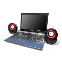 Equip Stereo-2.0-Lautsprecher - 2.0 Kanäle - Verkabelt - 3 W - 80 - 20 Hz - 40 Ohm - Schwarz - Rot