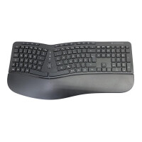 Conceptronic ORAZIO ERGO Kabelloses Set aus ergonomischer Tastatur und vertikaler Maus - deutsch - Volle Größe (100%) - RF Wireless - QWERTZ - Schwarz - Maus enthalten