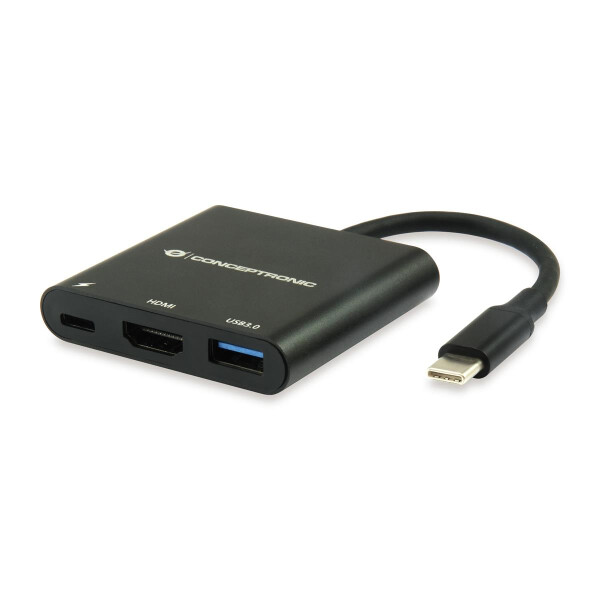 Conceptronic Donn USB-C - HDMI - USB 3.2 Gen 1 (3.1 Gen 1) Type-C - HDMI,USB 3.2 Gen 1 (3.1 Gen 1) Type-A,USB 3.2 Gen 1 (3.1 Gen 1) Type-C - 5000 Mbit/s - Schwarz - 60 W - China