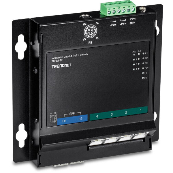 TRENDnet TI-PG62F - Gigabit Ethernet (10/100/1000) - Vollduplex - Power over Ethernet (PoE) - Wandmontage