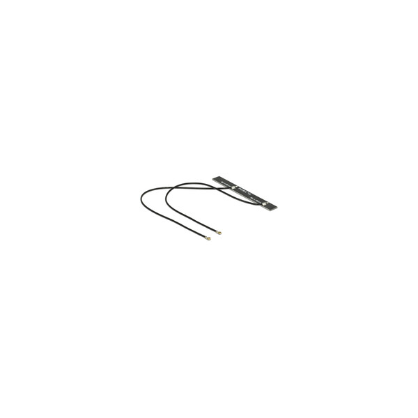 Delock WLAN Twin Antenna 2 x MHF IV 802.11 ac/a/h/b/g/n 5 dBi 150 mm PCB internal self adhesive - Antenne - 802.11 a/h/b/g/n/ac