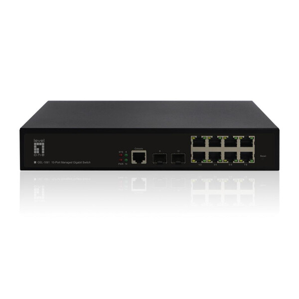 LevelOne GEL-1061 - Switch - managed - 8 x 10/100/1000+ 2 SFP - Switch - Glasfaser (LWL)