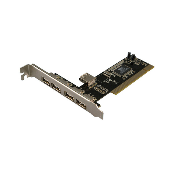 LogiLink 4+1-port USB 2.0 PCI Card - PCI - USB 2.0 - ROHS - FCC - CE - VIA VT6212L - 480 Mbit/s - PC - Mac