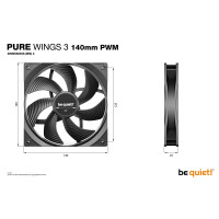 Be Quiet! Lüfter 140*140*25 Pure Wings 3 PWM